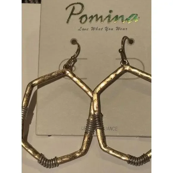 Gold Dangle Earrings - Picture 2 of 2